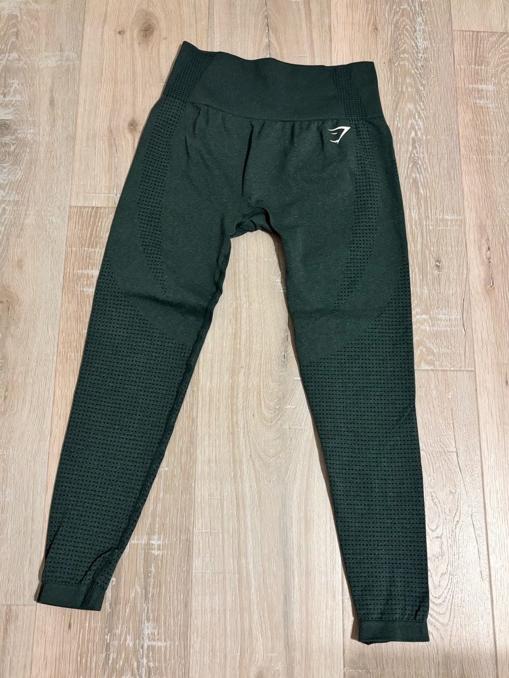 Gymshark Vital Seamless Green Marl Performance Leggings - Size Medium